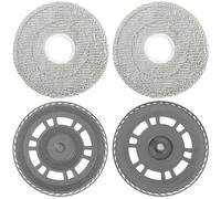 ZephyrCraft Replacement Mop Pads & Plates (2+2 Set) Compatible with Dreame L10S Pro/L10S Ultra/L20/L40/X30/X40/Mova E30 Robot Vacuums - Multi-Model Washable Mop Accessories