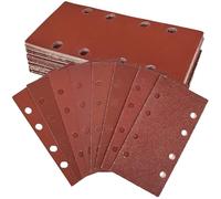 ZephyrCraft Sanding Sheets 93x185mm - 40 PCS Hook and Loop Sandpaper with 8 Holes, Assorted 60 80 120 180 320 600 800 1000 Grits for Electric/Rectangular Sander Polishing & Rust Removal