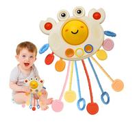ZephyrCraft Sensory Toys for Babies, Silicone Pull String Early-Development Activity Toy, Baby Travel Toys Fine Motor Skills Montessori Toys for 18+ Months