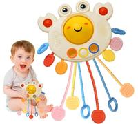 ZephyrCraft Sensory Toys for Babies, Silicone Pull String Early-Development Activity Toy, Baby Travel Toys Fine Motor Skills Montessori Toys for 18+ Months