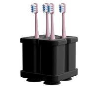 ZephyrCraft Toothbrush Head Holder Toothbrush Holder Set of 4 - Silicone Food-Grade Stand for Oral B IO Philips Sonicare Waterpik Fairywill Electric Toothbrushes, Drying and Antibacterial, Black