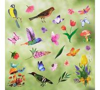 ZephyrCraft Window Stickers Bird, Colorful Hummingbird Anti-Collision Window Decals, Self-Adhesive Glass Window Decoration Film