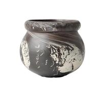 Zephyria Decorative Planters for Houseplants, Exquisite Clay Round Flower Pot with Retro Personality Home Succulent Green Plant, Perfect Pots for Plants Indoor & Outdoor Use(Black)