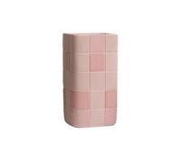 Zephyria Decorative Planters for Houseplants, Pink Rectangles Flower Pot Checkered Pattern, for Room Balcony Garden Office Plants Container, Perfect Pots for Plants Indoor & Outdoor Use(M)