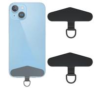 ZEPIQOR 2 Pcs Mobile Phone Lanyard, Phone Lanyard Replacement Patches with Metal Ring, Phone Lanyard for Protection Compatible with Most Stainless Steel Black
