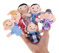 ZEPIQOR 6 Pcs Hand Puppets for Children, Soft Finger Puppet Animals Dolls Finger Toys Baby Gift for Party Birthday Children Christening Party Baby (Family Members)