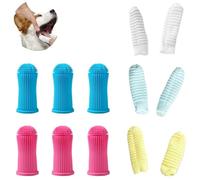 ZEPIQOR Pack of 12 Dog Toothbrush, 360º Dog Finger Toothbrush, Cat, Dog Toothbrush, Silicone Pet Teeth Cleaning Toothbrush Kit for Dogs, Puppies, Cats & Small Pets Dental Care