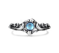 Zepmais Vintage Vine Moonstone Ring,Stackable Statement Ring,Gothic Jewelry Gift for Women