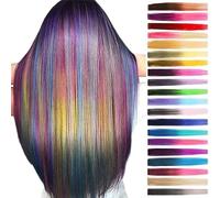 ZEPOLI 20 Inches Hair Extension In Multicolour Long And Straight Highlights, Colorful Hair Accessories For Girls Dress Up, Party, Festival, Gift [10 Pieces]