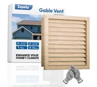 Zepoty 12" x 12" Wood Gable Vent with Metal Screen - Paintable Finish, Durable Rust-Resistant Mesh for Attic & Shed Ventilation, Vent Opening: 10" x 10"