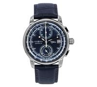 Zeppelin 100 Jahre Chronograph Leather Strap Blue Dial Quartz 86703 Men's Watch