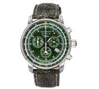 Zeppelin 100 Jahre Chronograph Leather Strap Green Dial Quartz 86804 Men's Watch