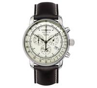 Zeppelin 100 Jahre Leather Strap Quartz White Dial 50M Z86803 Men's Watch