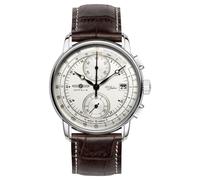 Zeppelin 100 Jahre Quartz Chronograph (42mm) Silver Dial / Brown Leather 8670-1