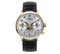 Zeppelin 7038-1 LZ129 Hindenburg Moonphase Gold Tone Watch