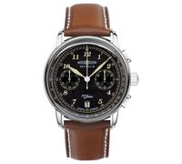 Zeppelin Men Chronograph Japanese Quartz Watch with Leather Strap 7674-3