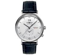 Zeppelin 8044-1 Hindenburg Men's Watch - Made in Germany, Silver, Leather Strap Black
