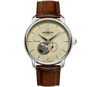 Zeppelin LZ120 Bodensee Leather Strap Open Heart Dial Automatic 81661 Mens Watch