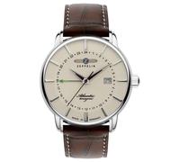 Zeppelin Atlantic Beige Dial Brown Leather Strap Quartz 8442-5 Men's Watch 50M