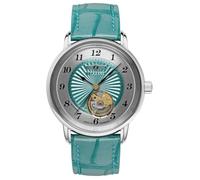 Zeppelin 8569-4 Women's Automatic Watch Stainless Steel Silver Turquoise Leather Made in Germany