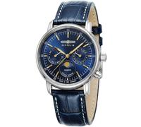 Zeppelin 86353 Méditerranée moon phase 36mm 5ATM Quartz Unisex Blue Silver