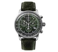 Zeppelin 100 Jahre Chronograph Green Dial Leather Quartz 50M Men's Watch Z86804