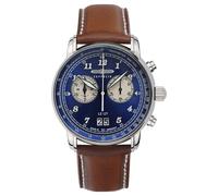 Zeppelin LZ 127 GRAF Quartz Chronograph (40mm) Blue Dial/Brown Leather Strap 86843