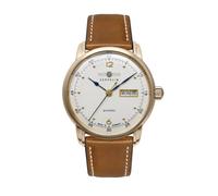 Zeppelin 9564-5 Men's Automatic Watch 38 mm Leather Brown | Champagne stainless steel case, white dial, weekday/date, mineral glass, 5 ATM