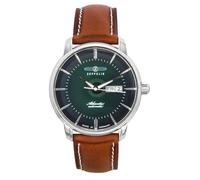 Zeppelin Atlantic Brown Leather Strap Green Dial Automatic 84664 Men's Watch