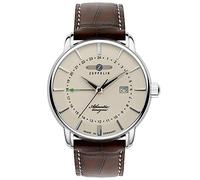 Zeppelin Atlantic Beige Dial Leather Strap Quartz 8442-5 84425 Men's Watch