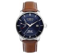 Zeppelin Atlantik Blue Dial Leather Strap Automatic 8462-3 84623 Men's Watch