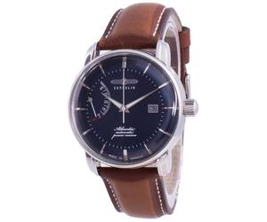 Zeppelin Atlantik Blue Dial Leather Strap Automatic 8462-3 84623 Men's Watch