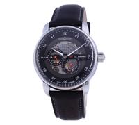 Zeppelin Captain's Line Skeleton Leather Automatic 8664-2 86642 Men's Watch