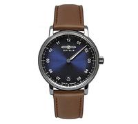 Zeppelin Damenuhr mit Lederband 36 MM ETA Quarz Monotimer Einzeigeruhr Datum 8643