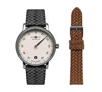 Zeppelin ETA Women's Quartz Watch with 36 mm Leather Strap Single Timer Date 8643, Black/White, Straps.