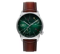 Zeppelin Flatline Date|Power Reserve Indicator Analog Dial Color Green Men's Watch - 83664, Green, strap, Green, strap