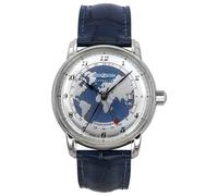 Zeppelin Friedrichshafen GMT Blue Dial Leather Automatic 50M Men's Watch Z85963