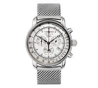 Zeppelin GRAF Chronograph and Alarm Watch, 7680m-1 - Silver Dial, Strap.