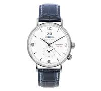 Zeppelin Hindenburg Blue Leather Strap White Dial Quartz 80441 Men's Watch