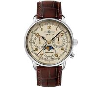 Zeppelin Mediterranee Champagne Dial Leather Strap Quartz 96375 Men's Watch