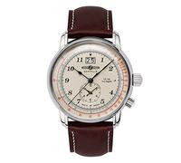 Zeppelin Los Angeles Dual time Mens Analogue Swiss Quartz Watch with Leather Bracelet 8644-5