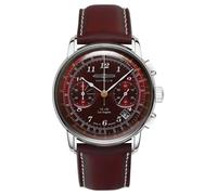 Zeppelin LZ 126 Los Angeles Quartz Chronograph (42mm) Dark-Red Dial / 7614-6