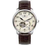 Zeppelin LZ-127 7666-5 Automatic Silver Brown Mens Watch 41mm 50M