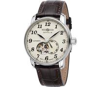 Zeppelin LZ-127 7666-5 Automatic Silver Brown Mens Watch 41mm 50M