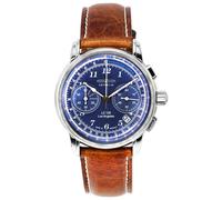 Zeppelin LZ 126 Los Angeles Quartz Chronograph (42mm) Blue Dial / Brown 7614-3
