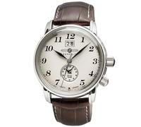 Zeppelin LZ127 7644-5 Mens Watch Dual-Time Brown Silver 42 mm