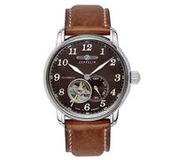 Zeppelin LZ127 Graf Open Heart Leather Automatic 7666-4 76664 Men's Watch