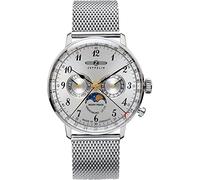 Zeppelin lz129 Hindenburg moonphase Mens Analogue Quartz Watch with Stainless Steel Bracelet 7036M-1