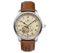Zeppelin Mediterranee Leather Strap Open Heart Beige Dial Z96665 50M Mens Watch