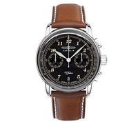 Zeppelin Men Chronograph Japanese Quartz Watch with Leather Strap 7674-3